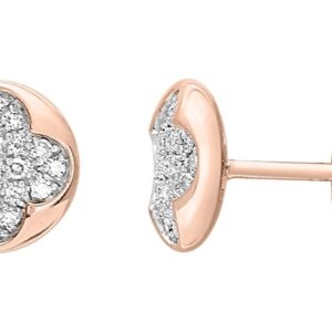 Boucles d'oreilles Clous Or Rose 18k Diamant 0.13ct GH P1P2