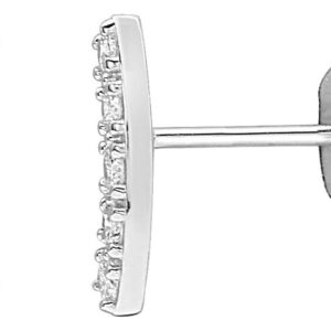 Boucles d'oreilles Clous Or Blanc 18k Diamant 0.13ct GH P1