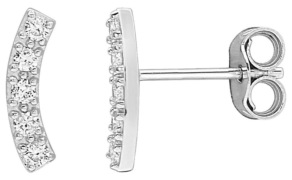 Boucles d'oreilles Clous Or Blanc 18k Diamant 0.13ct GH P1