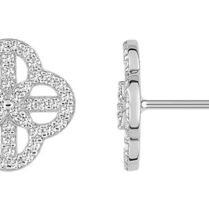 Boucles d'oreilles Clous Or Blanc 18k Diamant 0.29ct GH P1