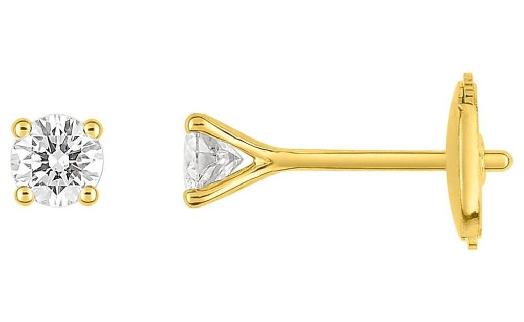 Boucles d'oreilles Clous Or 18k Diamant 0.3ct H SI