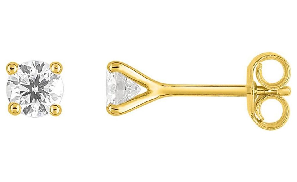 Boucles d'oreilles Clous Or 18k Diamant 0.4ct H P1