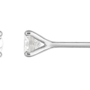 Boucles d'oreilles Clous Or Blanc 18k Diamant 0.4ct H P1