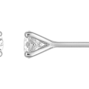 Boucles d'oreilles Clous Or Blanc 18k Diamant 0.5ct H SI