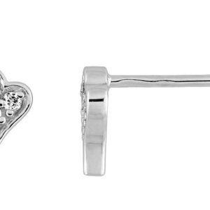 Boucles d'oreilles Clous Or Blanc 18k Diamant 0.05ct GH P1