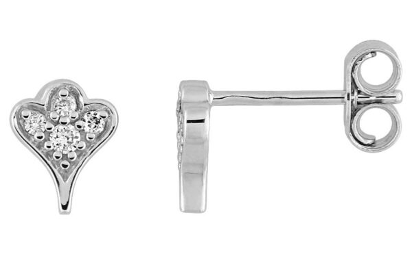 Boucles d'oreilles Clous Or Blanc 18k Diamant 0.05ct GH P1