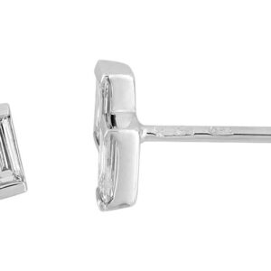 Boucles d'oreilles Clous Or Blanc 18k Diamant 0.18ct GH SI