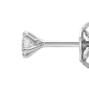 Boucles d'oreilles Clous Or Blanc 18k Diamant 0.16ct GH SI