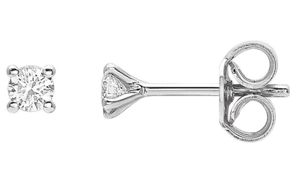 Boucles d'oreilles Clous Or Blanc 18k Diamant 0.16ct GH SI