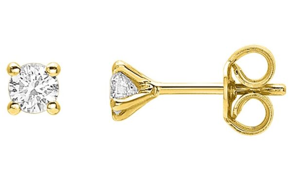 Boucles d'oreilles Clous Or 18k Diamant 0.16ct GH P1