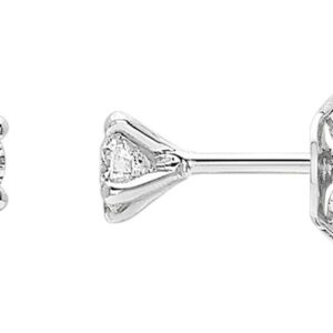 Boucles d'oreilles Clous Or Blanc 18k Diamant 0.16ct GH P1