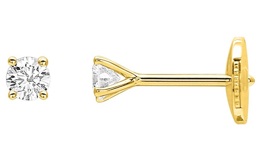 Boucles d'oreilles Clous Or 18k Diamant 0.2ct GH SI