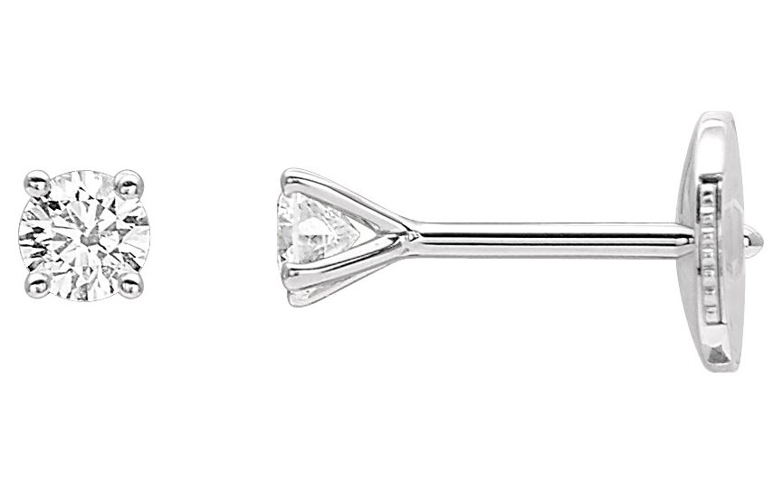 Boucles d'oreilles Clous Or Blanc 18k Diamant 0.2ct GH SI