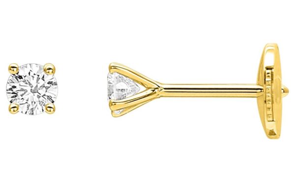 Boucles d'oreilles Clous Or 18k Diamant 0.2ct GH P1