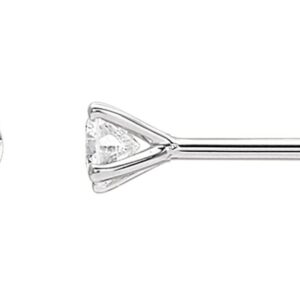 Boucles d'oreilles Clous Or Blanc 18k Diamant 0.2ct GH P1