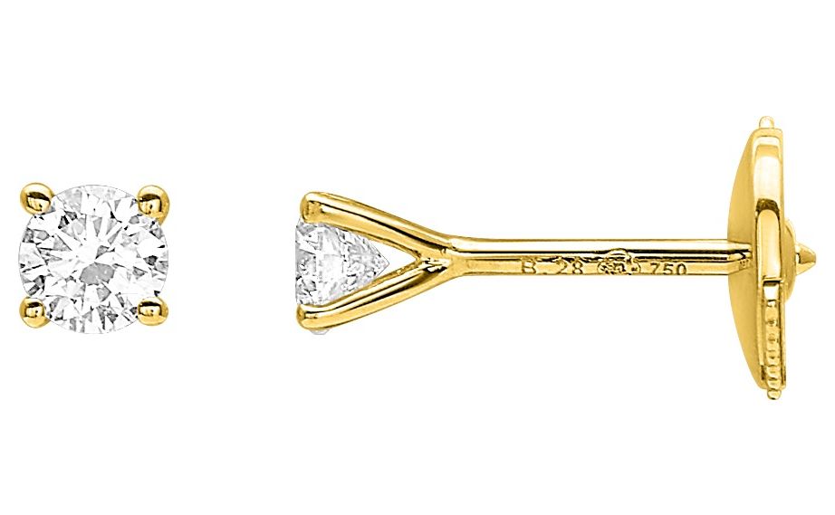 Boucles d'oreilles Clous Or 18k Diamant 0.28ct GH SI