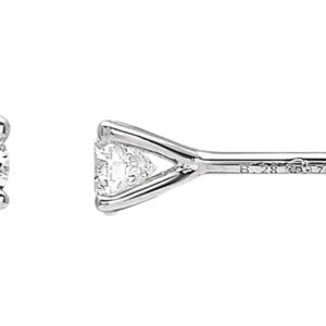 Boucles d'oreilles Clous Or Blanc 18k Diamant 0.28ct GH P1