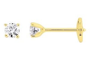 Boucles d'oreilles Clous Or 18k Diamant 0.36ct GH SI