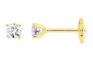 Boucles d'oreilles Clous Or 18k Diamant 0.36ct GH SI