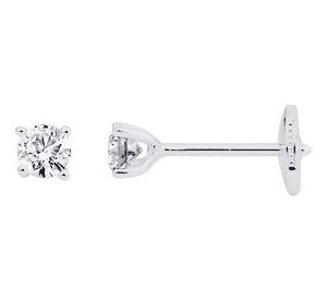 Boucles d'oreilles Clous Or Blanc 18k Diamant 0.36ct GH SI