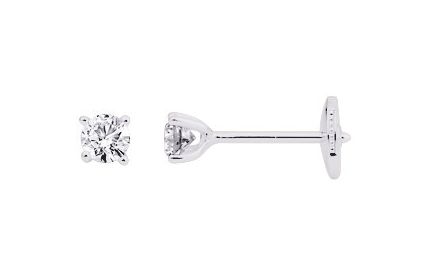 Boucles d'oreilles Clous Or Blanc 18k Diamant 0.36ct GH SI