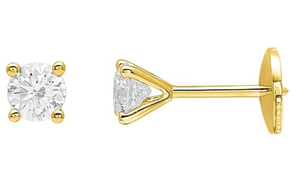 Boucles d'oreilles Clous Or 18k Diamant 0.36ct GH P1