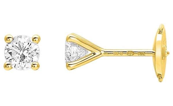 Boucles d'oreilles Clous Or 18k Diamant 0.6ct GH SI