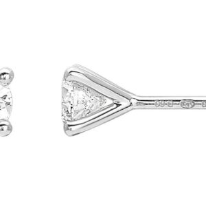 Boucles d'oreilles Clous Or Blanc 18k Diamant 0.6ct GH SI