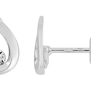 Boucles d'oreilles Clous Or Blanc 18k Diamant GH P1 Goutte