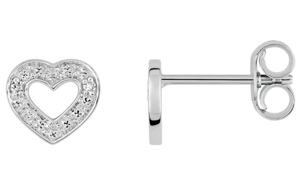 Boucles d'oreilles Clous Or Blanc 18k Diamant 0.01ct GH P1