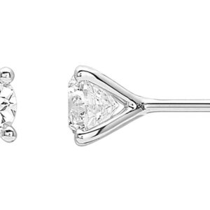 Boucles d'oreilles Clous Or Blanc 18k Diamant 0.7ct GH P1