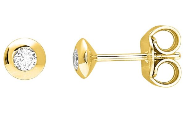 Boucles d'oreilles Clous Or 18k Diamant 0.12ct GH P1