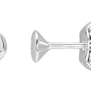 Boucles d'oreilles Clous Or Blanc 18k Diamant 0.08ct GH P1