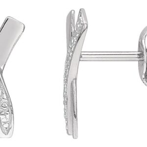 Boucles d'oreilles Clous Or Blanc 18k Diamant 0.01ct GH P1