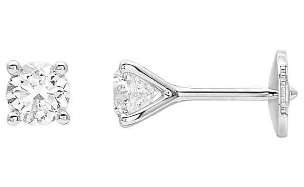 Boucles d'oreilles Clous Or Blanc 18k Diamant 0.7ct GH SI