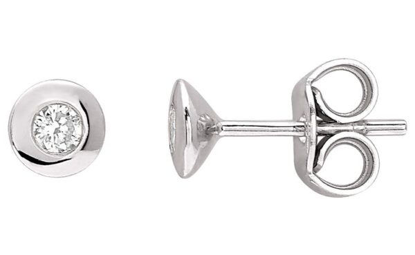 Boucles d'oreilles Clous Or Blanc 18k Diamant 0.16ct GH SI