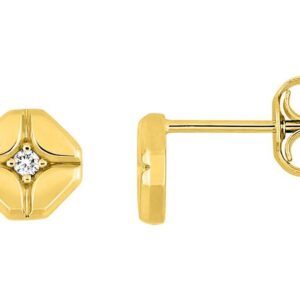 Boucles d'oreilles Clous Or 18k Diamant 0.03ct GH P1