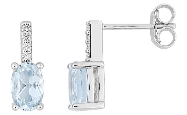 Boucles d'oreilles Clous Or Blanc Diamant 0.04ct GH P2