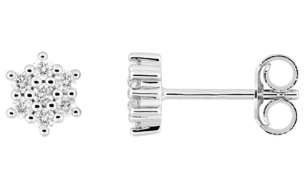 Boucles d'oreilles Clous Or Blanc Diamant 0.18ct GH P2