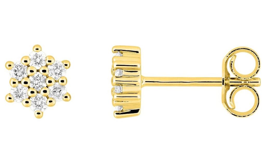 Boucles d'oreilles Clous Or Diamant 0.18ct GH P2