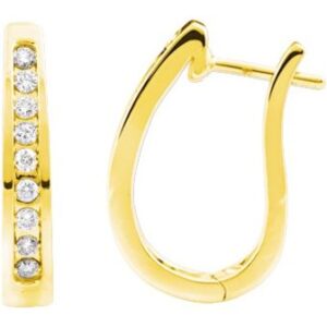 Boucles d'oreilles Créoles Or 18k Diamant 0.25ct GH P1P2