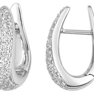 Boucles d'oreilles Créoles Or Blanc 18k Diamant 0.67ct GH SI