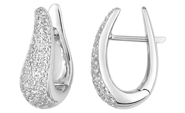 Boucles d'oreilles Créoles Or Blanc 18k Diamant 0.67ct GH SI