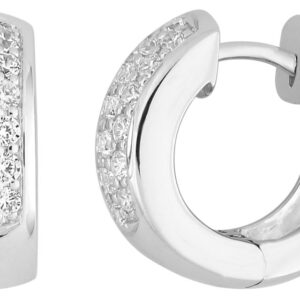 Boucles d'oreilles Créoles Or Blanc 18k Diamant 0.72ct GH SI