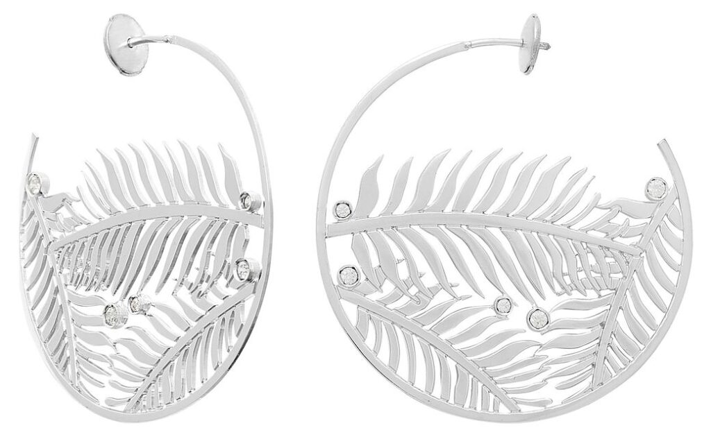 Boucles d'oreilles Créoles Or Blanc 18k Diamant 0.21ct