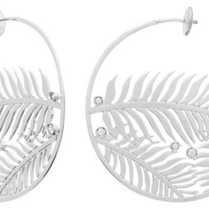 Boucles d'oreilles Créoles Or Blanc 18k Diamant 0.21ct