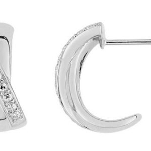 Boucles d'oreilles Créoles Or Blanc Diamant 0.01ct GH P2