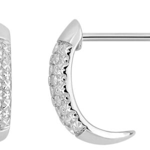 Boucles d'oreilles Créoles Or Blanc Diamant 0.03ct GH P2