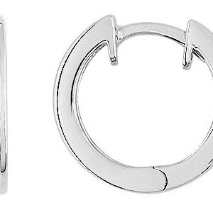 Boucles d'oreilles Créoles Or Blanc 18k Diamant 0.18ct GH SI