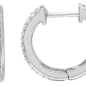 Boucles d'oreilles Créoles Or Blanc 18k Diamant 0.5ct GH P1